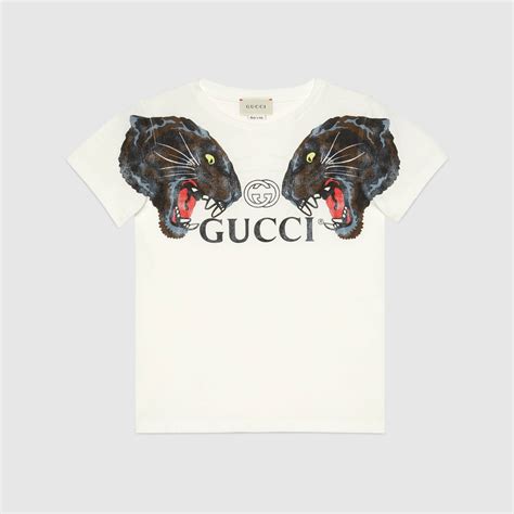 gucci kids panther logo print t-shirt|Gucci Boys' Panther Print T.